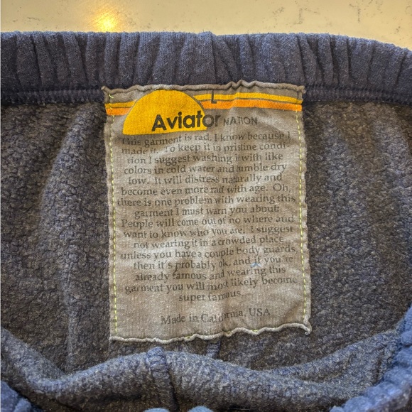 Aviator Nation Women’s 5 Stripe Sweatpants Joggers in Navy size Large - Picture 10 of 10